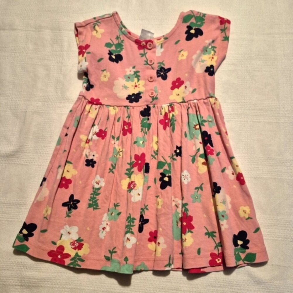 Hanna Andersson girls size 100 or 4 sleeveless pink floral play style dress EUC